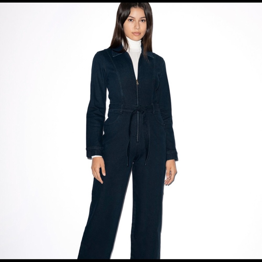 American apparel long sleeve denim coveralls